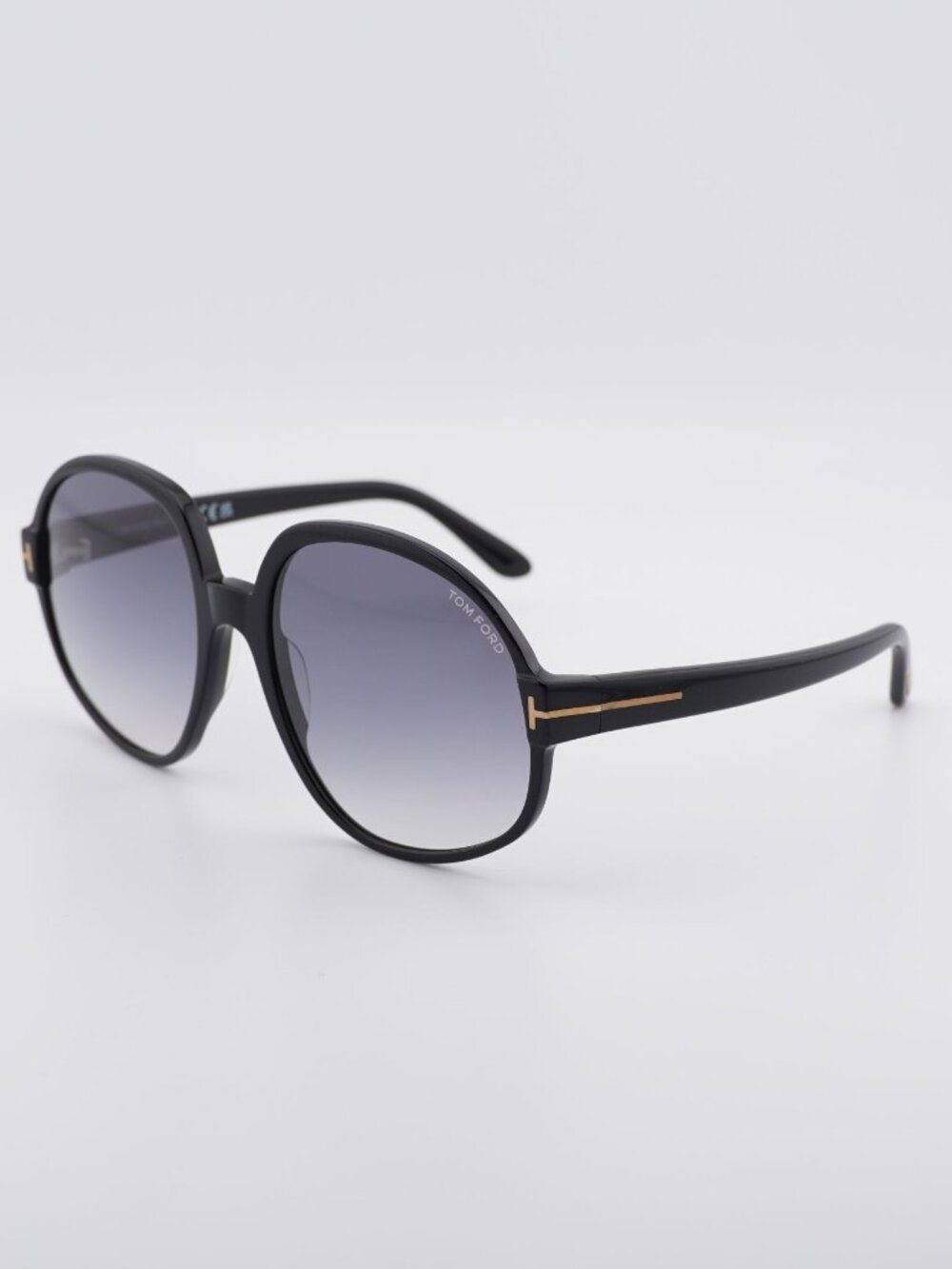Tom Ford Claude FT0991 01B Sunglasses Shiny Black Round Frame